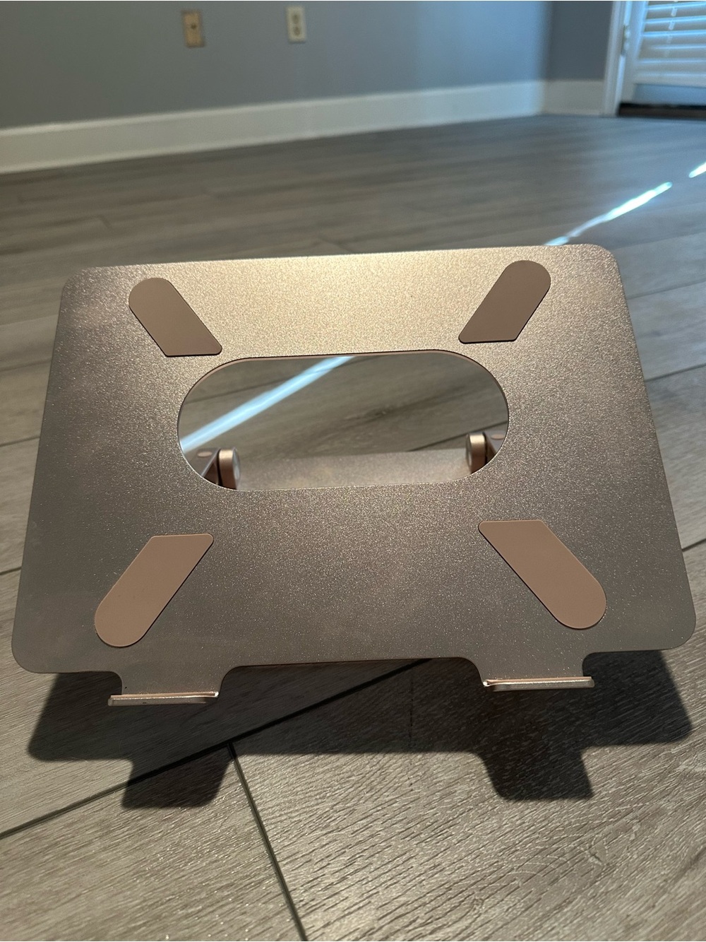 Adjustable Rose Gold Metal Laptop Stand
